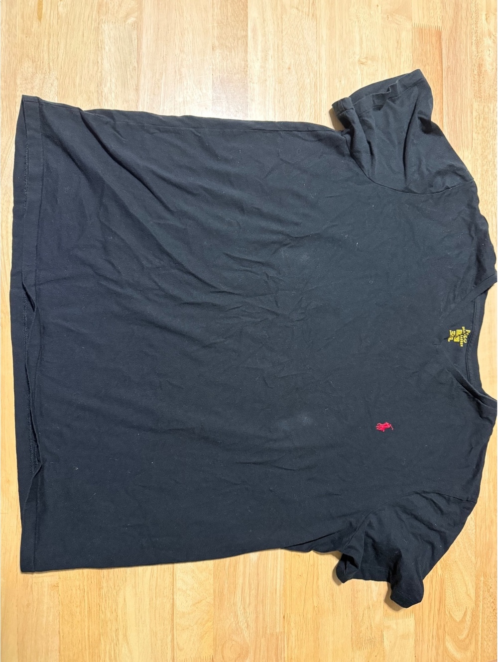 Men’s Polo Ralph Lauren Black V-Neck T-Shirt XXL Red Pony Logo